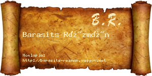 Barasits Rézmán névjegykártya